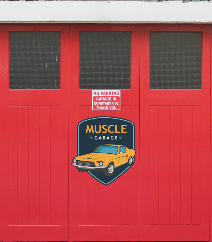 Pegatina vinilo, Vintage Muscle Garage